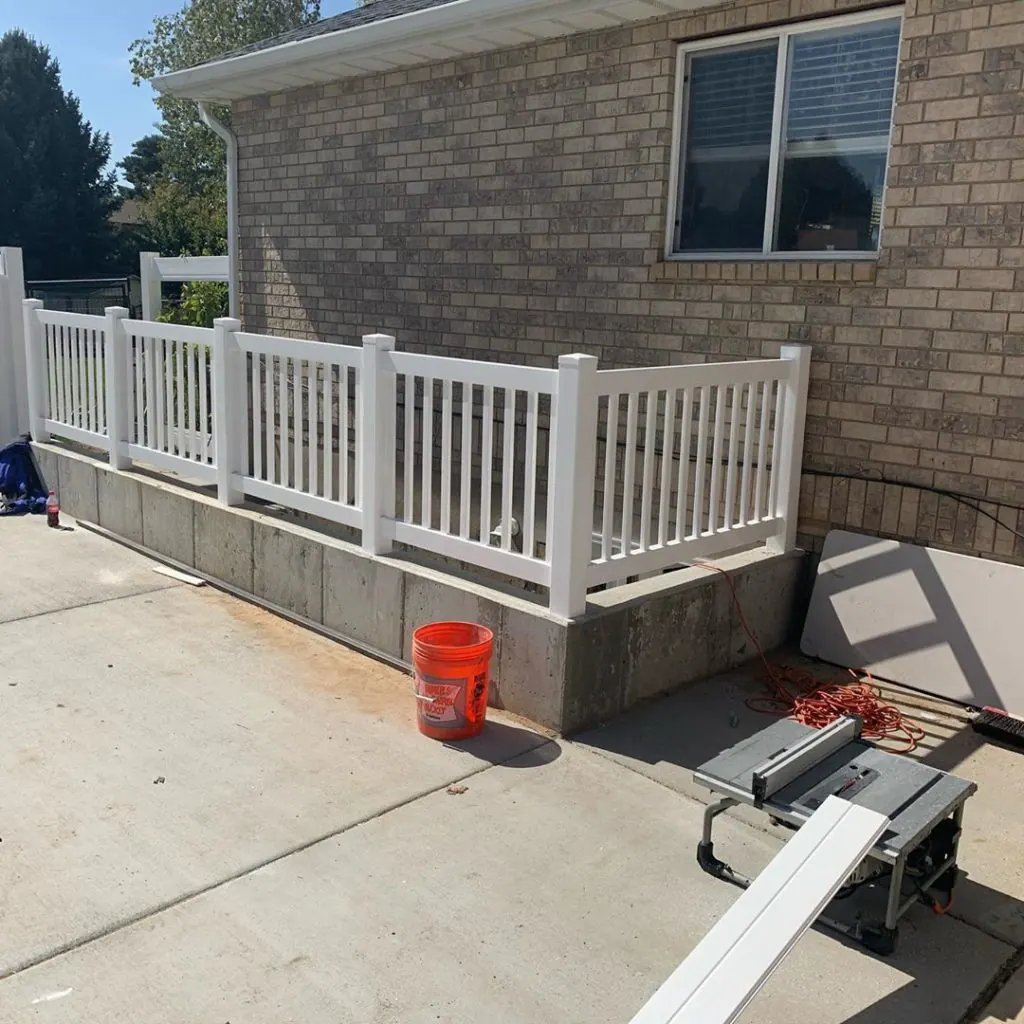Vinyl Railing Installation in Riverton, Utah completed by Frontier Fence