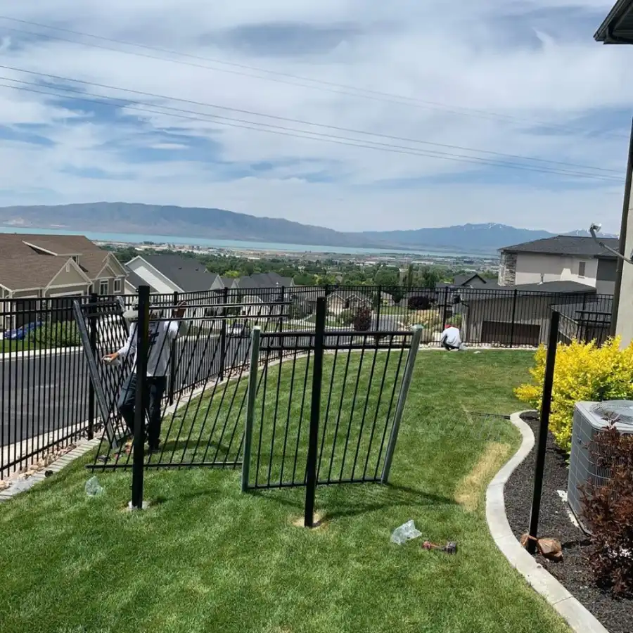 Ornamental Iron Fence Installation in Lindon, Utah completed by Frontier Fence