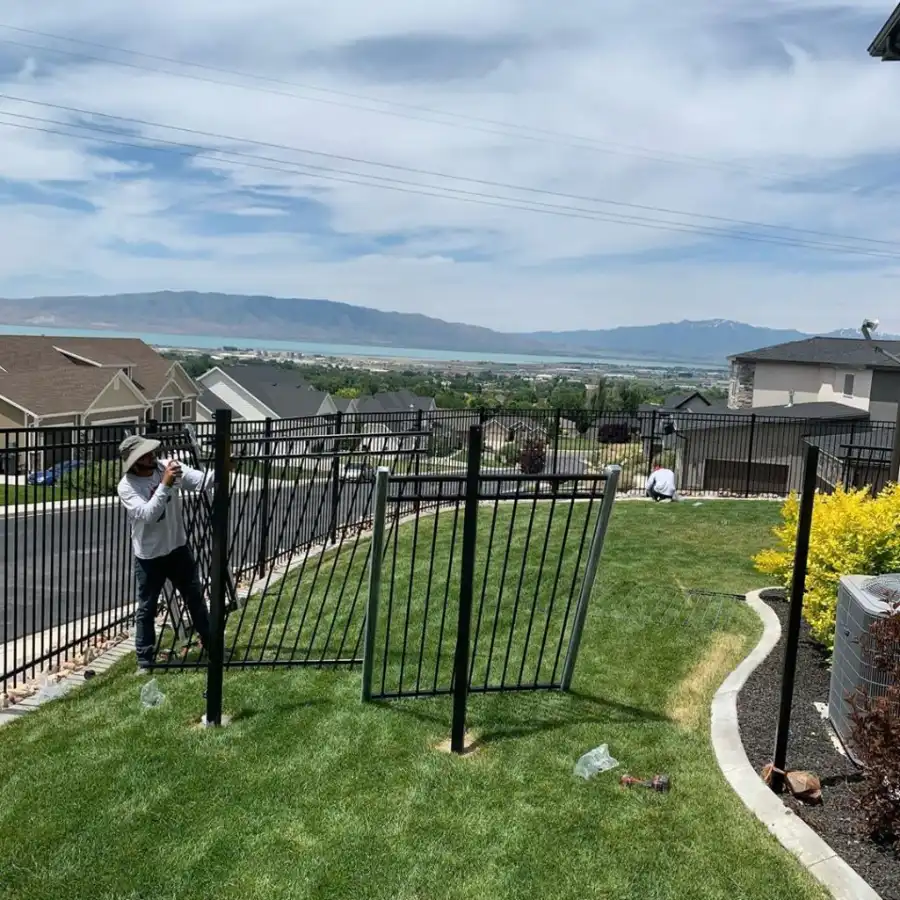 Ornamental Iron Fence Installation in Lindon, Utah completed by Frontier Fence