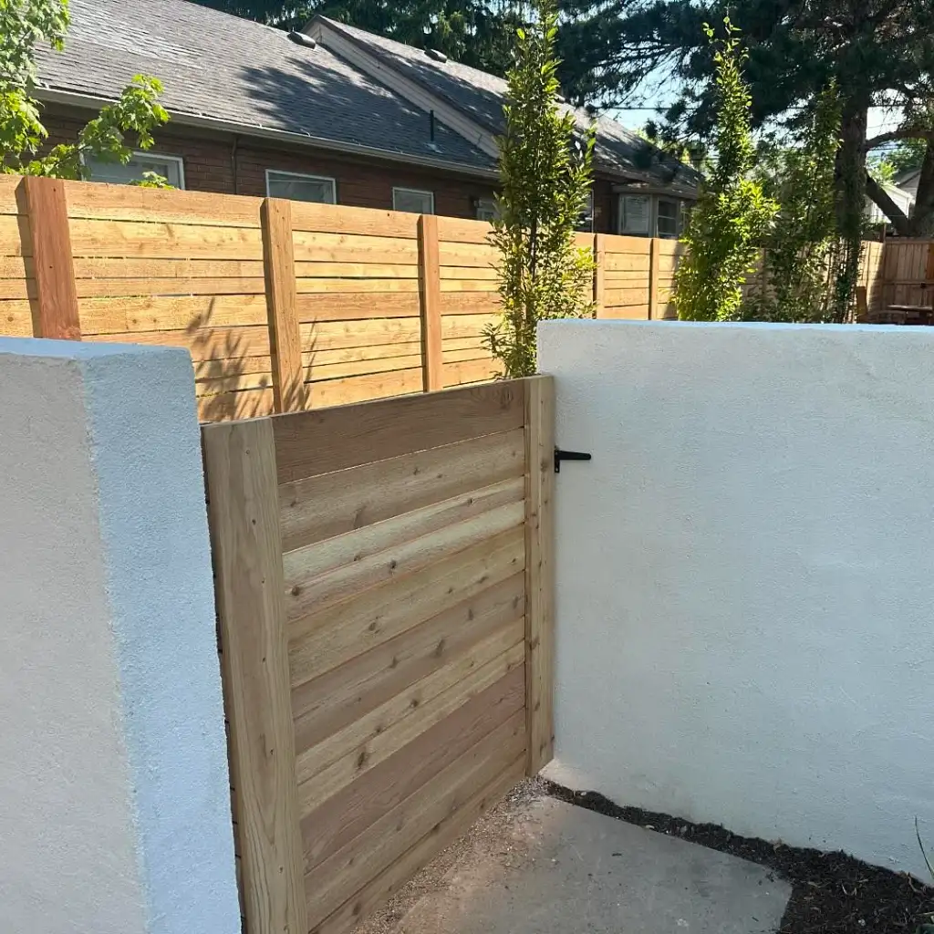 Custom Wood Gate Installation in Salt Lake City, Utah completed by Frontier Fence